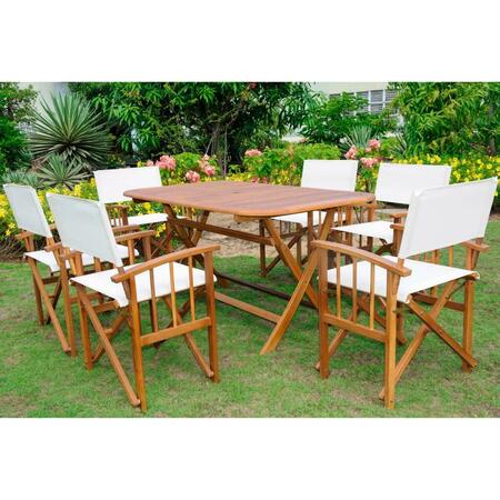 INTERNATIONAL CARAVAN Cariati Acacia Wood Patio Group, Stain - 7 Piece RE-54-FA-80A-6CH-STN